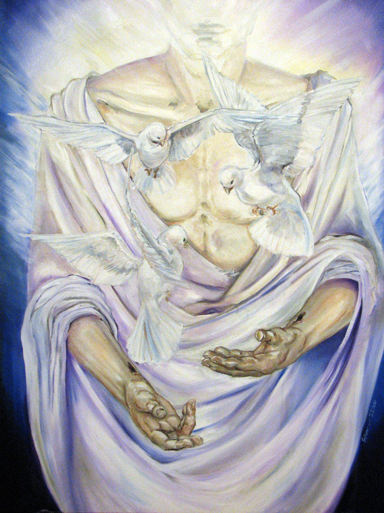 oil on canvas figure study painting - Resurrection