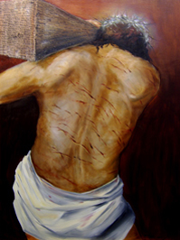 "Crucifixion" - oil on canvas painting